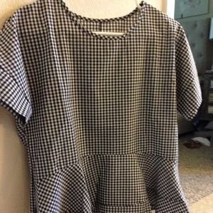 Shein gingham peplum top